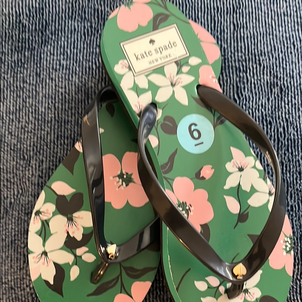 Kate Spade Green and Pink Floral Sandals